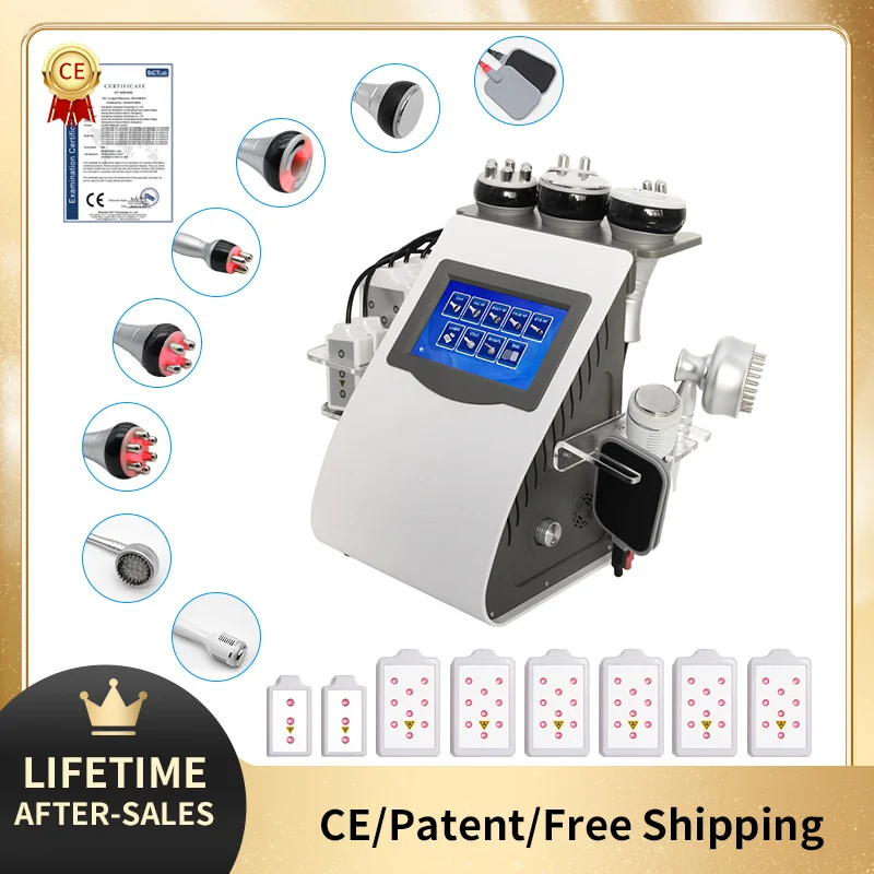 

The Latest 9 In 1 Ultrasonic Cavitation Vacuum 40K Body Slimming Shape Weight Loss Anti-Wrinkle Lipolaser Machine For Home Salon