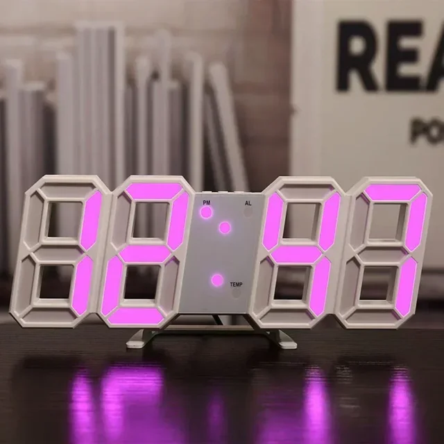 Digital Desktop Clock Wall-mounted Decorative Electronic Desk Clock With Adjustable Luminous Mode Digital Alarm Clocks Table Led 1
