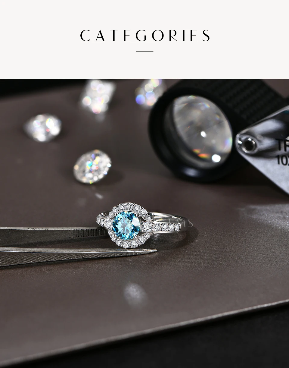 Sterling Silver Ring with Moissanite