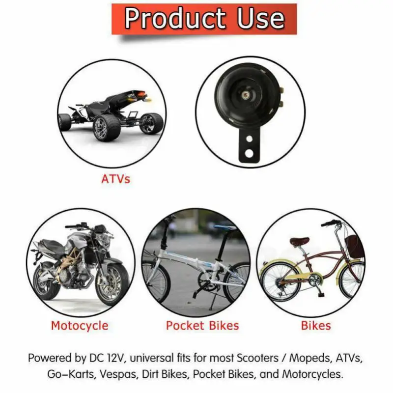 Motorcycle Electric Horn Car Horn Universal Car Motorcycle Horn 105db 12V/48V