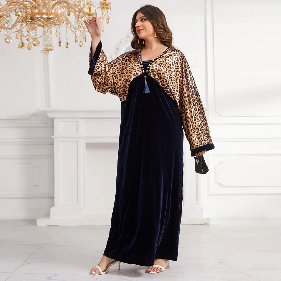 Ramadan Abaya Dubai Kaftan Muslim Dress Elegant 2024 Spring Summer Long Sleeve V-neck African Evening Dresses for Women Robe