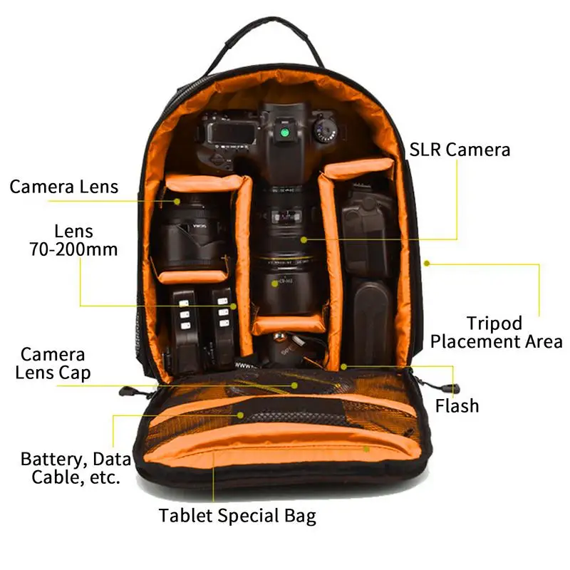 Waterproof Camera Backpack Small Camera Backpack Camera Bag Waterproof Camera Bag For SLR/DSLR Camera Lens And Accessories DSLR