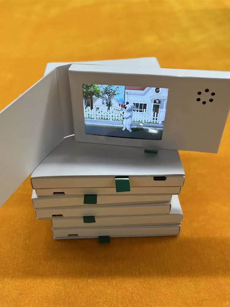 128MB Memory 2.4 inch LCD Video Greeting Card Paper MP4 Video Player Thank You Gift Card for Birthday Mother Day Advertsing