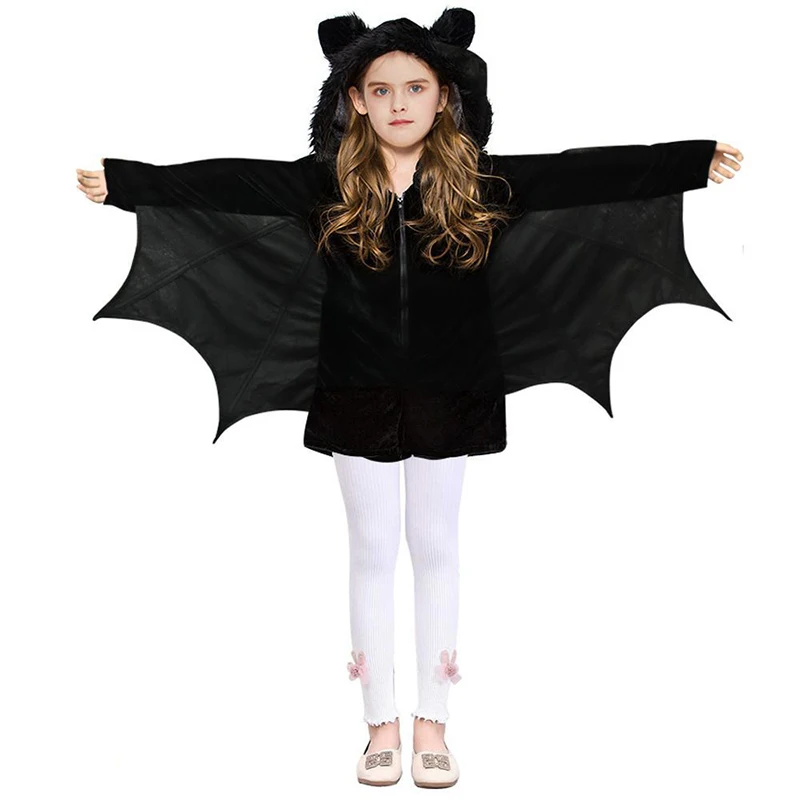 

2023 New Halloween Children's Costume Cloak Bat Cape Witch Skeleton Boys and Girls Stage Performance Cosplay Costume