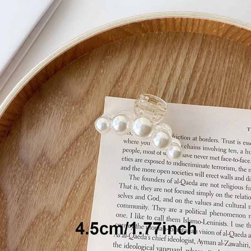 Sweet Mini Round Pearl Hair Clips for Women Girls Hair Claw Chic Barrettes Claw Crab Hairpins Styling Fashion Hair Accessories black hair clips Hair Accessories