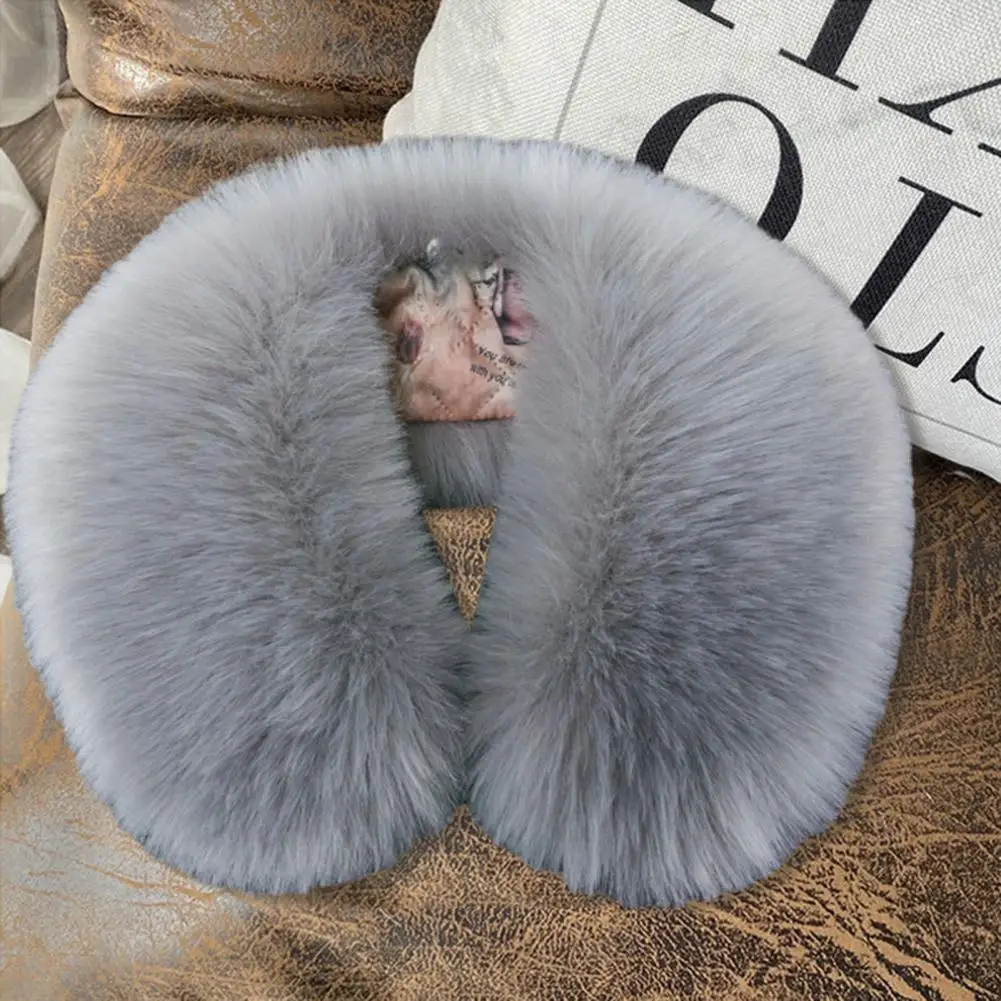 

Warm Shawl Collar Scarf Soft Faux Fur Neck Warmer Scarf for Men Women Thickened Fluffy Windproof Winter Collar Wrap Solid Colors