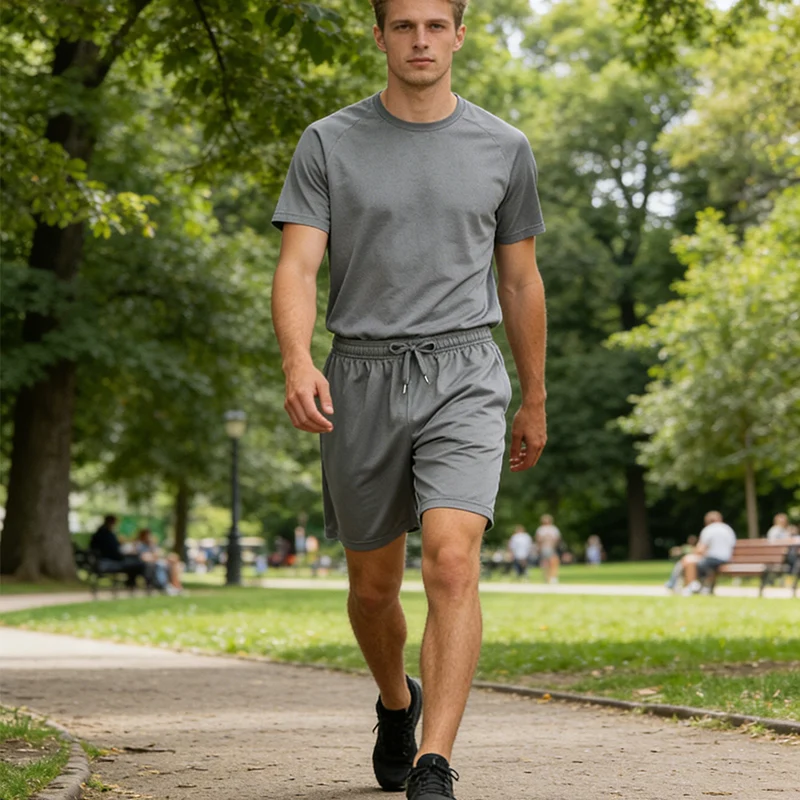 5-piece men's casual shorts with drawstring waistband, breathable fabric, available in multiple colors - ideal choice for summer 2