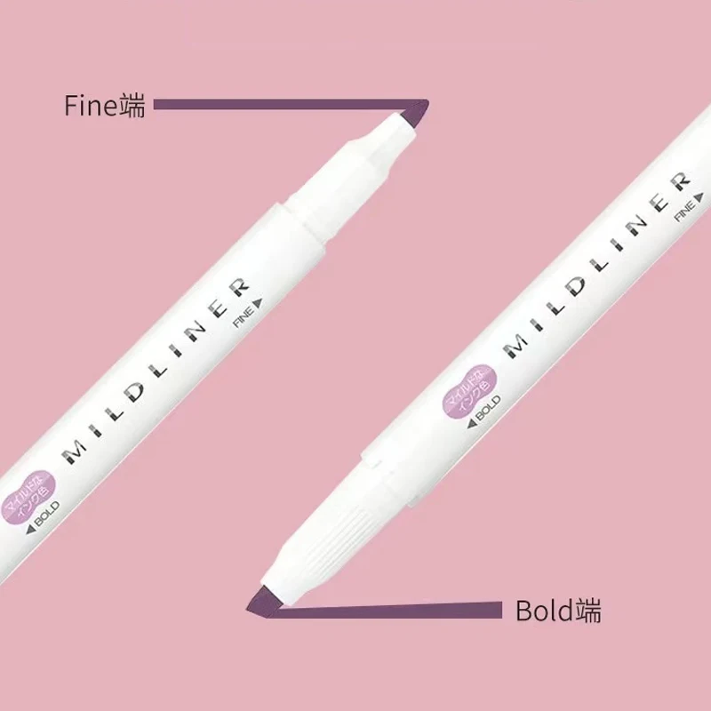 Zebra Mildliner Highlighter Pastel Full Set 5 Colors Set Marker Pen Double Ended Art Stationery Supply for Drawing Painting