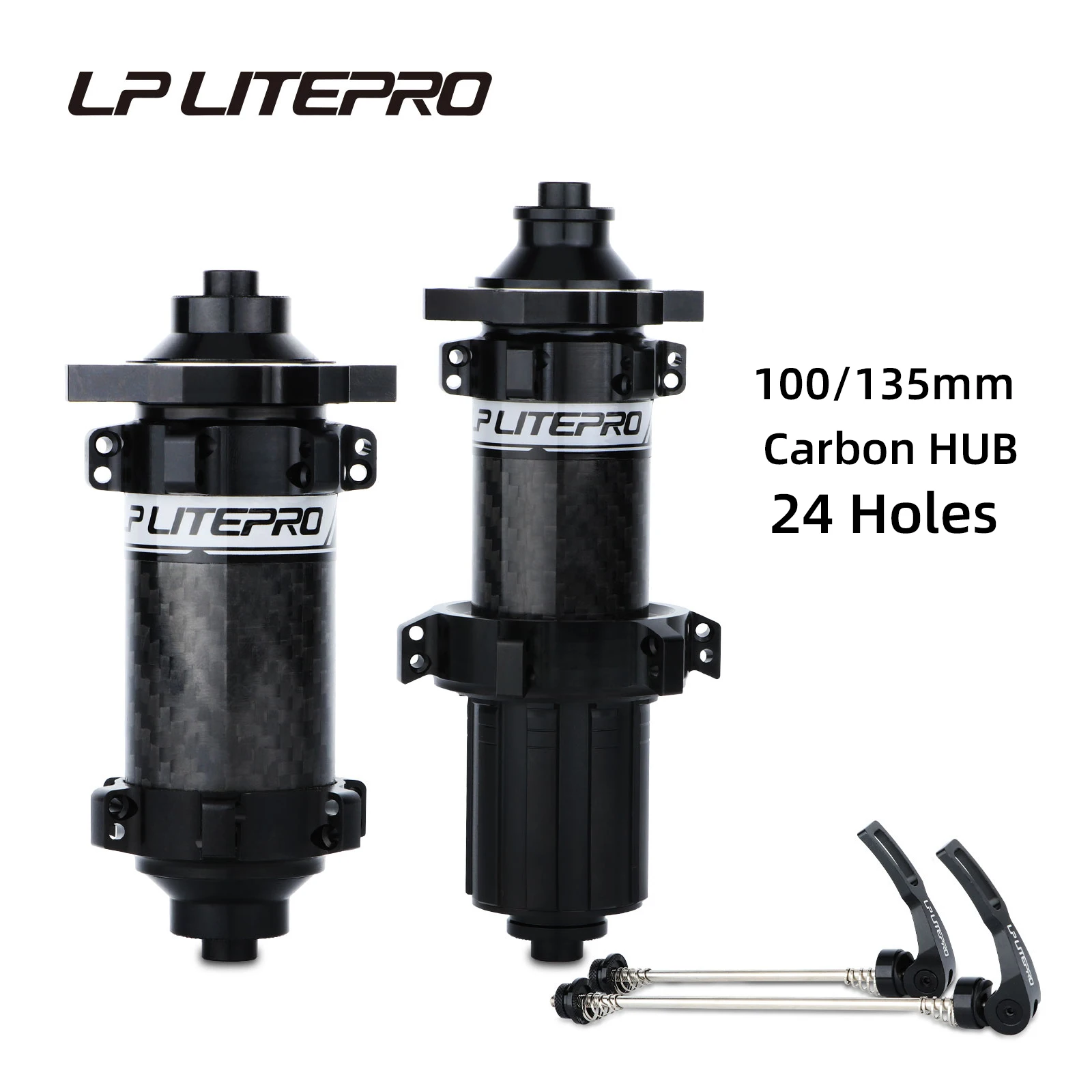 

LP Litepro Disc Brake Hub Set 24 Holes 100/135mm Carbon Fiber Quick Release Hub For Mountain Bike Foldable Bicycle MTB