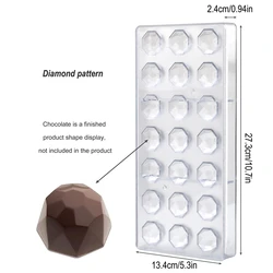 Professional 3D Sphere and Diamond Chocolate Mold for Confectionery Creations (H)