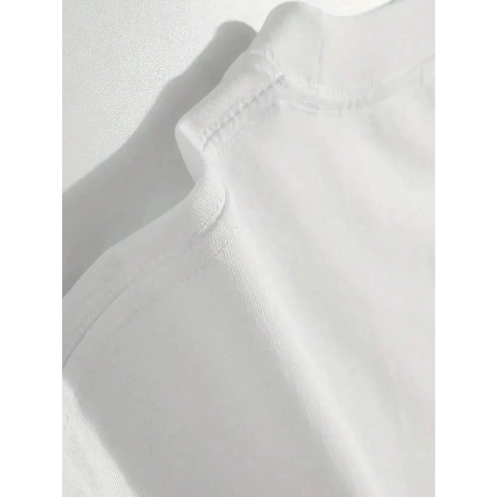 2026년 봄 여름 트렌디 레터 순면 프린팅 여성 반팔 커플 크루넥 반팔