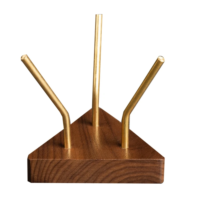 

Coffee Filter Holder Vintage Brass Thick Wood Vintage Coffee Filter Holder