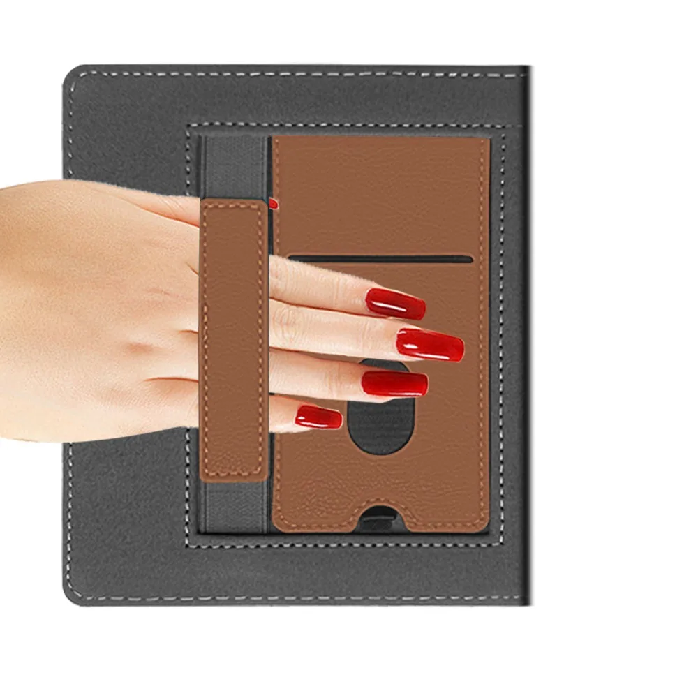 Premium PU Leather Case with Hard Back Shell and Built-in Foldable Stand & Hand Strap