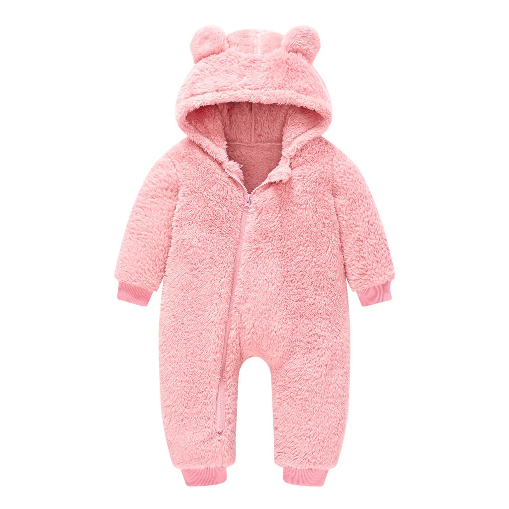 Baby Bodysuits comfotable 2022 Winter Autumn Infant Cartoon Bear Rompers For Baby costume Boys Jumpsuit Overall Girls Romper Cotton hooded Clothes 0-4Y Baby Bodysuits Fur