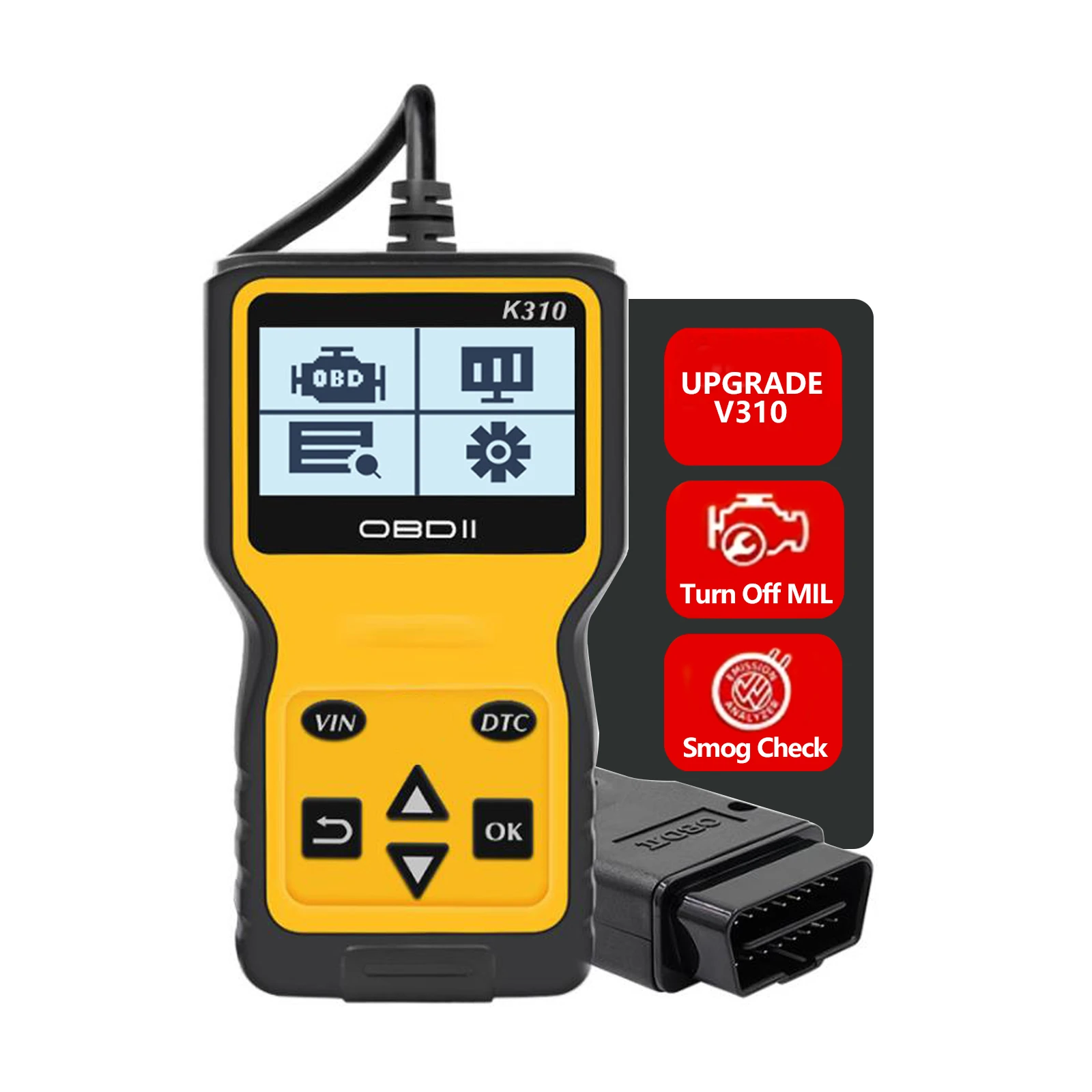 K310CarOBD2ScannerEngineFaultCodeReaderScannerCANDiagnostic