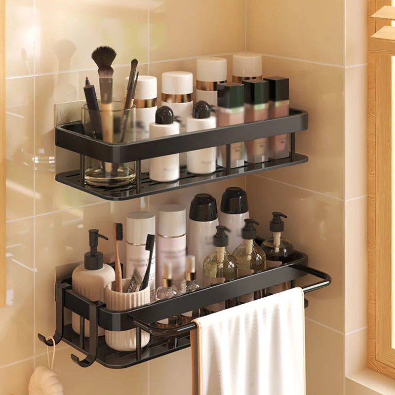 Bathroom Shelves Metal Shower Caddy No-drill Storage Shampoo Holder Toilet Rack Organizer