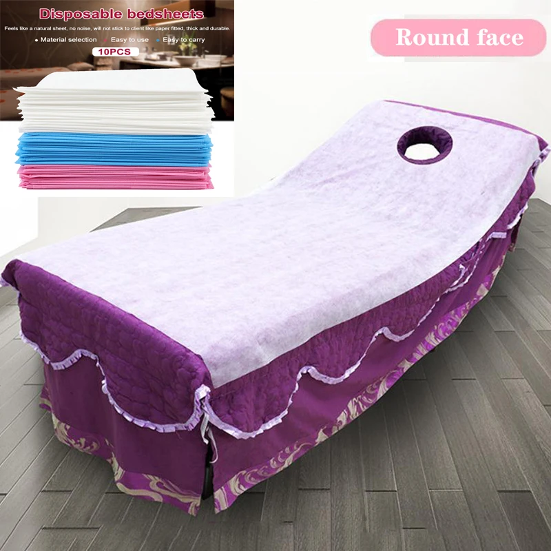 10-Pack Non-Woven Disposable Bed Sheets - Breathable and Soft for Spa, Travel, and Hotel Uses