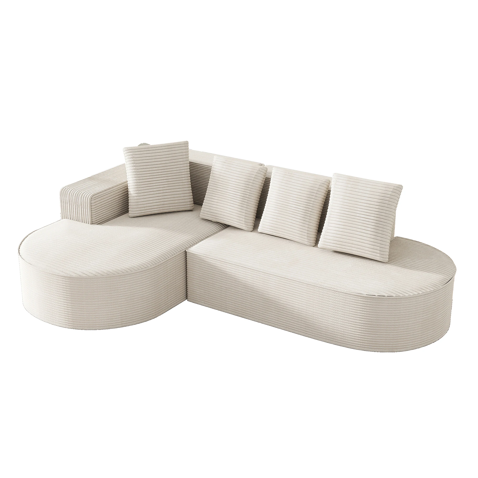 Vollständig komprimiertes, knochenloses Sofa, keine Montage erforderlich, modulares Kombinationssofa, modernes Cloud-Style-Kombinationssofa mit tiefer Sitzfläche – Detail 15