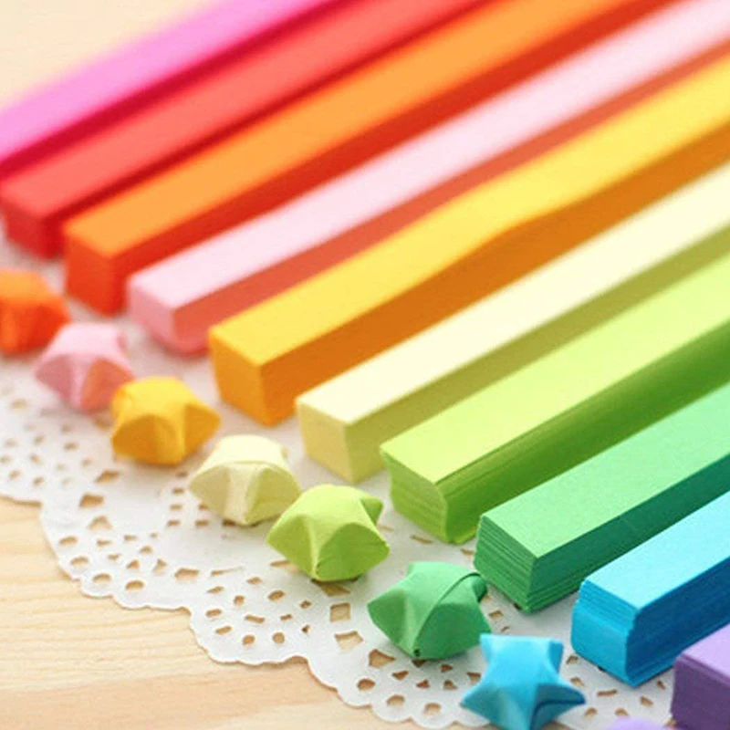 540Sheet Origami Stars Paper Strips 27Colors Folding Paper Colorful Double Sided Lucky Star Origami DIY Hand Arts Make Home Decor origami paper