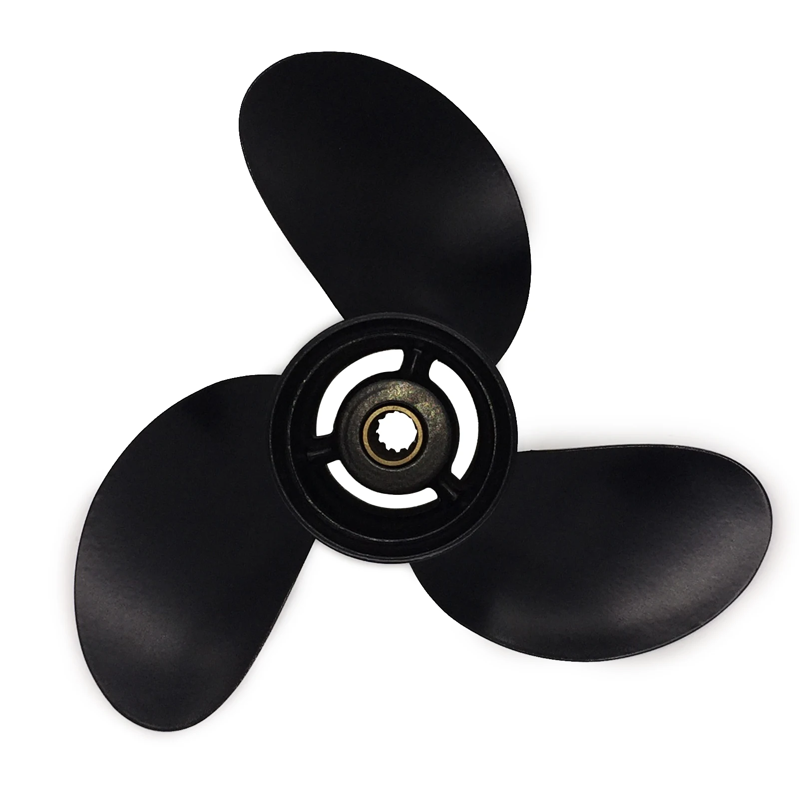 Boat Propeller 9.5x11 Fit for Tohatsu Outboard 9.8HP-18HP 3 Blades Aluminum Prop 14 Tooth Propel RH 9.5x11 captain boat propeller 9 25x9 fit tohatsu outboard 9 9hp 15hp 18hp 20hp 14 tooth spline marine engine part stainless 3 blades