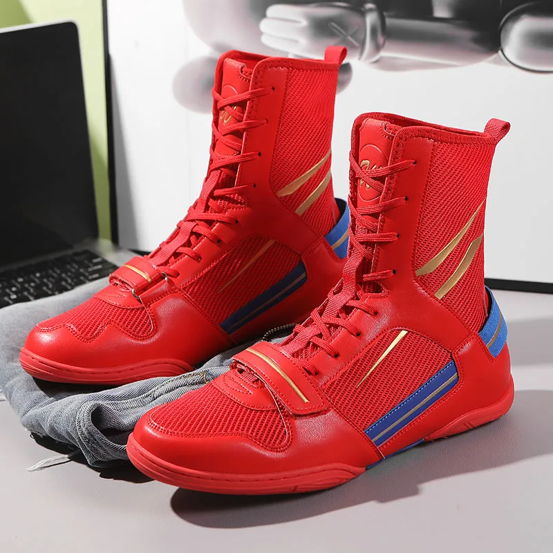 Professional Men Wrestling Boots Boy Big Size 38-47 Mens Boxer Boxing Sport Shoes Breathable Youth Deep Squat Training Sneakers