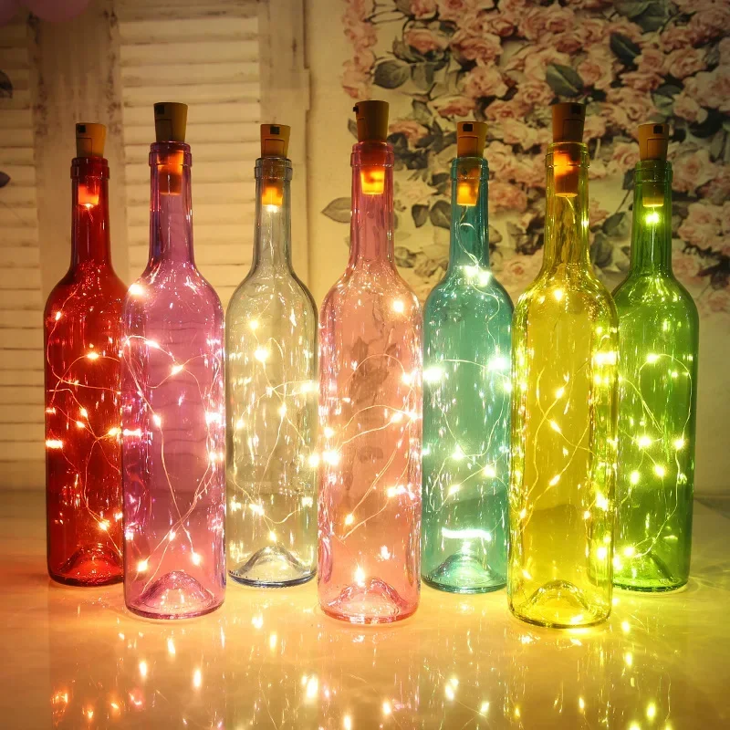 

3/2/1M LED Christmas Wreath Wedding Decoration Light String Cork Bottle Light Strip Light Birthday Party Wine Bottle Cork Light.