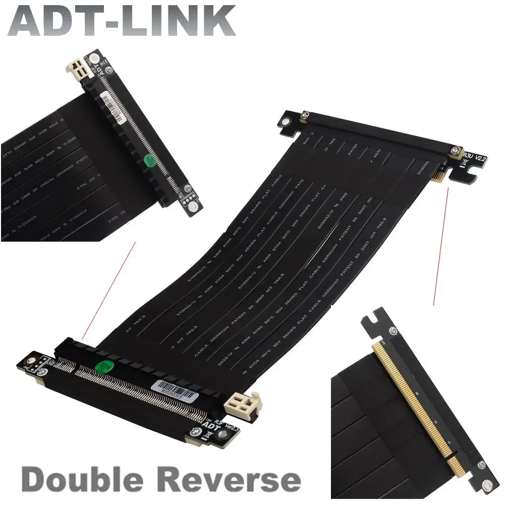 Cabo Duplo Reverso Extensão Mini-pc Case Pci-e 3.0×16 Pci Express Gen3.0 Placa de Vídeo Adapter Itx a4 Mini-pc