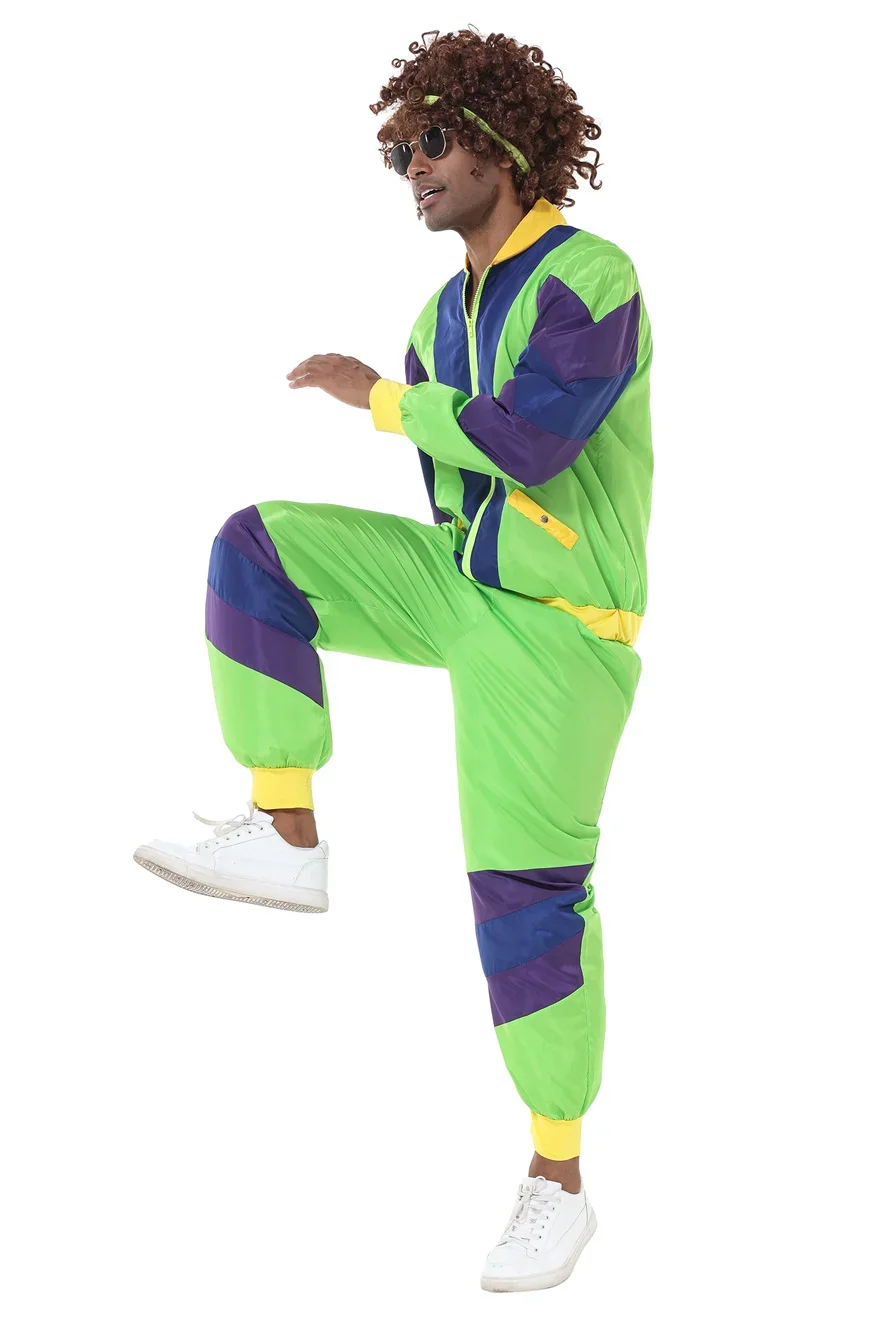 Personalized Hip Hop Rock Adult Men's 80s Retro Sportswear Hippie Disco Cosplay Costume Rave Suit Party Performance Dance Clothe