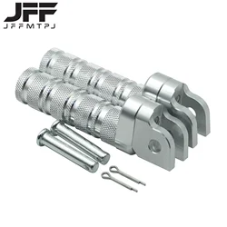 Premium CNC Aluminum Motorcycle Foot Pegs FootRest Footpegs (Silver)