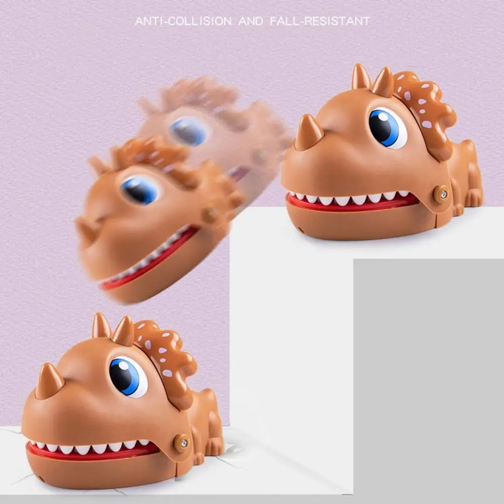 Triceratops Shape Hand-biting Crocodile Scary Toy Odorless Extract Teeth Dinosaur Bite Fingers Toy Cartoon Safe