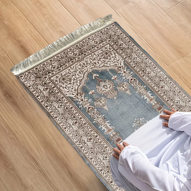 비카마 신중국풍 고급 기도 매트, 기계 세탁 가능, 태슬 장식, 여행, 가정, 순..