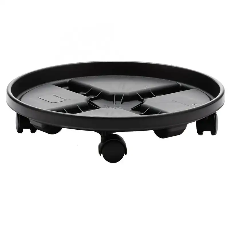 

Round Planter Caddy With Wheels - Black - 100 lb Capacity Planting mat Bonsai pots Planter Garden decoration outdoor Seedling la