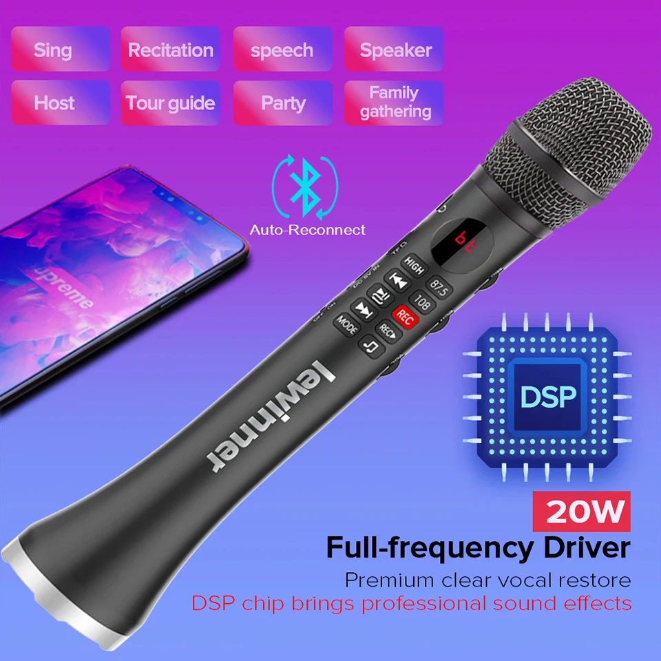 LewinnerMicrophoneWirelessSpeakerL699PortableMicBluetooth