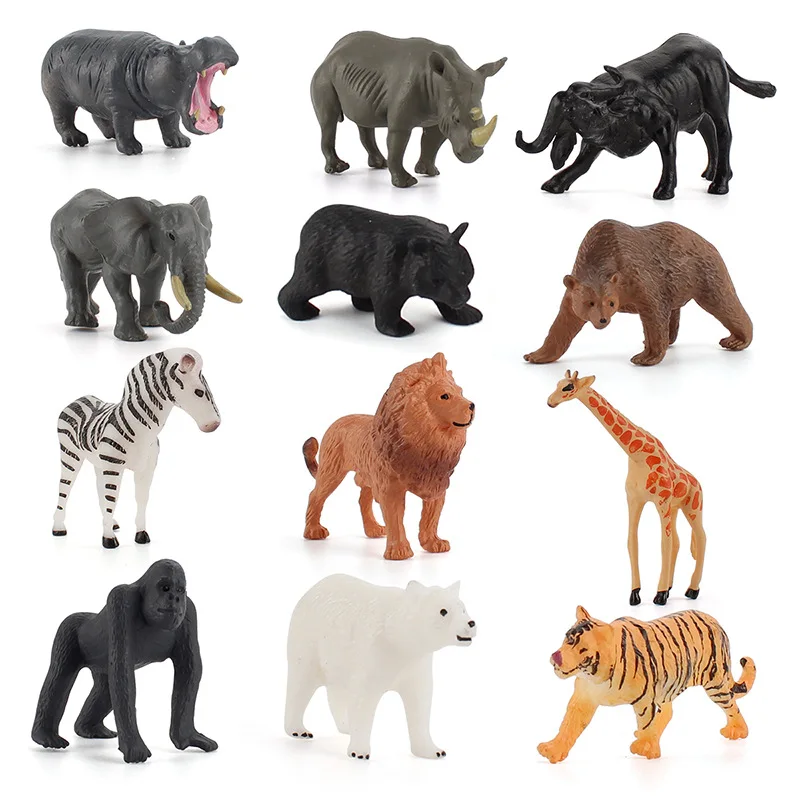 

Simulation wild animals 12PCS Cognitive Toy Education Toys PVC Model Handicraft Teaching Tool Gardening Decoration Gift a0099
