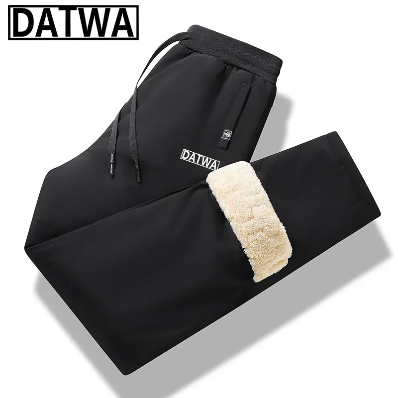 

2023 DATWA New Winter Fishing Pants Men's Outdoor Elastic Plush Thermal Pants Hiking Snow and Cold Protection Sports Pants