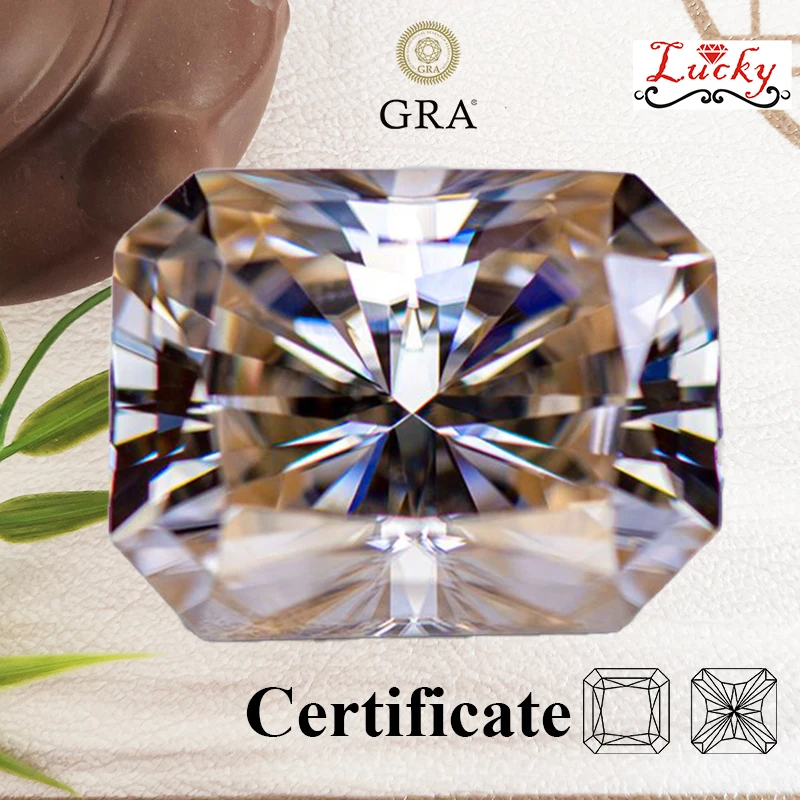 

Moissanite Tea Yellow Primary Color Radiant Shape VVS1 Charms Beads for Jewelry Making DIY Rings Materials with GRA Certificate