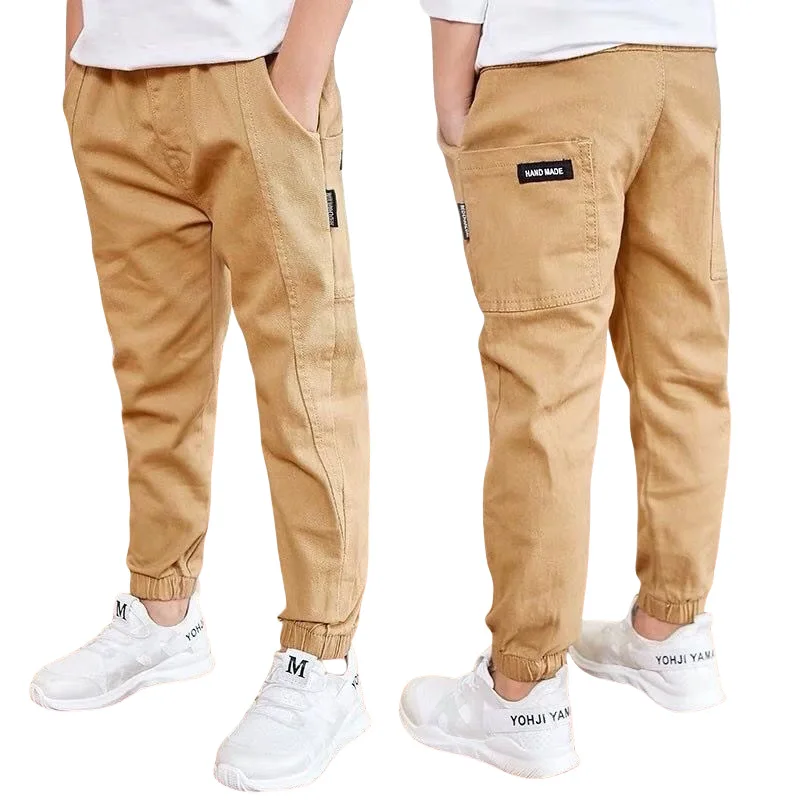 Boys pants Kids pants Solid Colored Sports Cotton Long Work Pants for Boys Spring Autumn Suitable for Children Aged 6 7 10 11 12