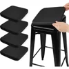 Modern Faux Leather Magnetic Bar Stool Cushions 4 Pack Square Chair Pads Comfortable Soft Stackable Bistro Dining Use 2