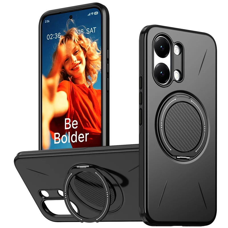 Armor Military Grade Drop-Proof Hard Cover with Metal Ring Stand