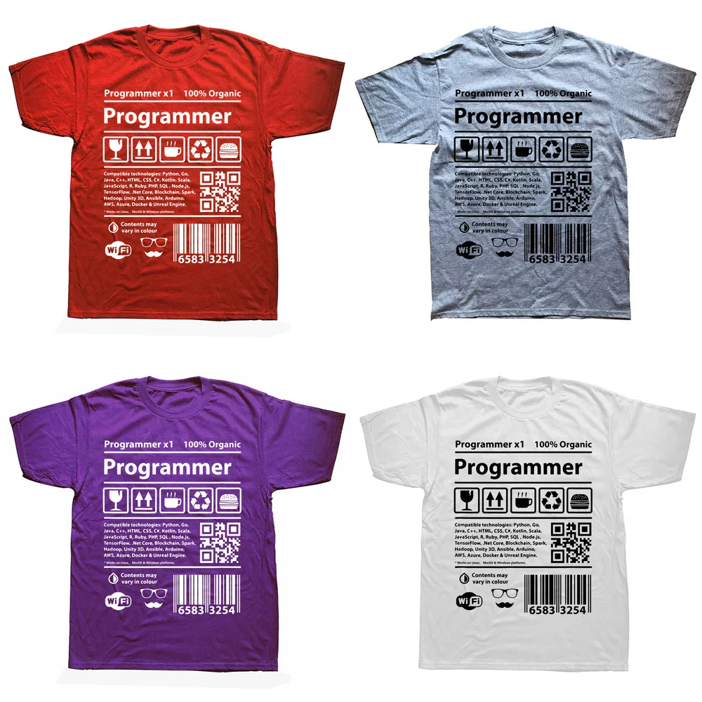 T-shirt drôle de programmeur de code-barres, de développeur de code, de programmation, d'ingénieur logiciel, de DevOps_voghion.com