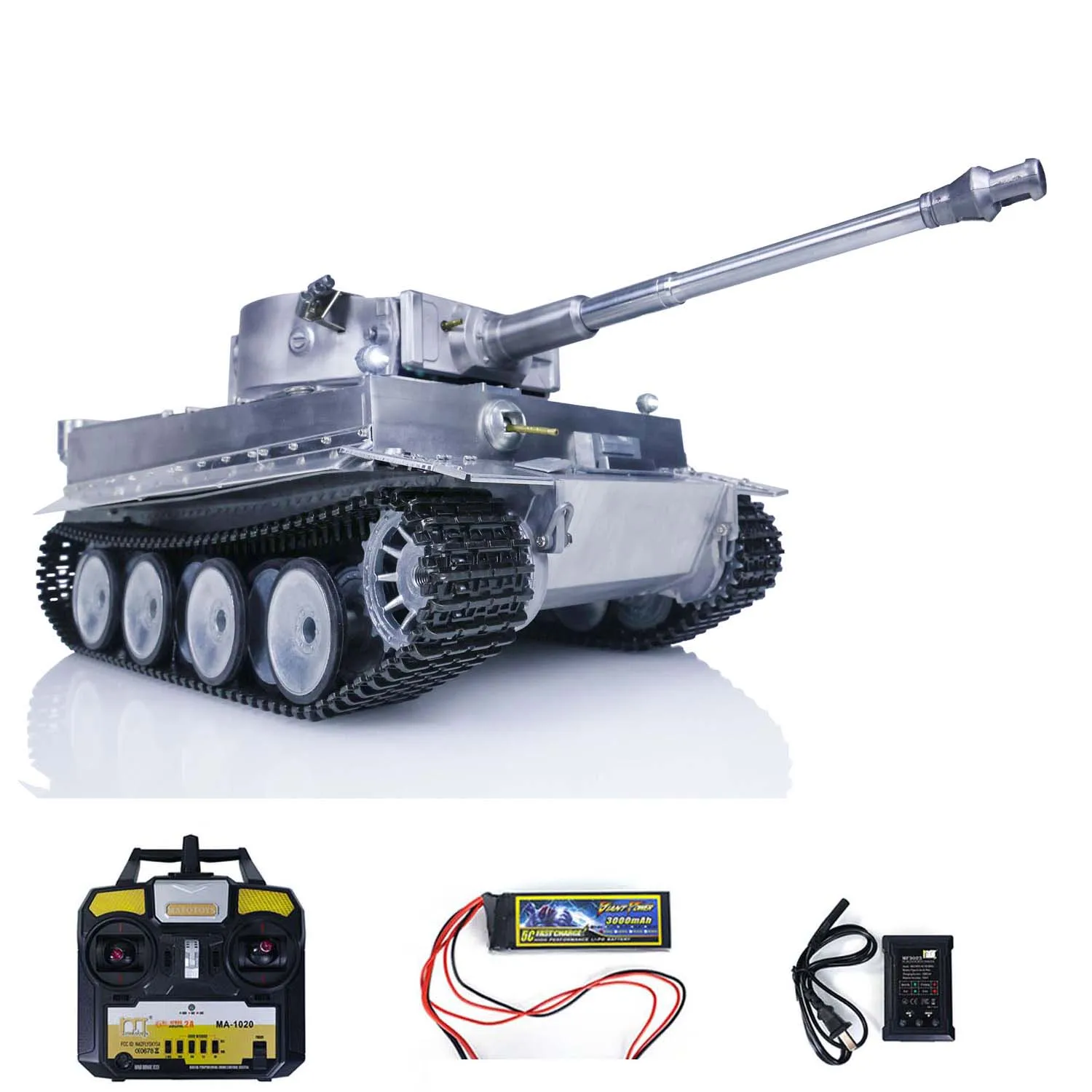 메탈 마토 1/16 스케일 타이거 I RC RTR 탱크 모델 적외선 배럴 리코일 메탈 컬러 360 °   Rotating1220 RC Panzer 장난감 TH00643-SMT7
