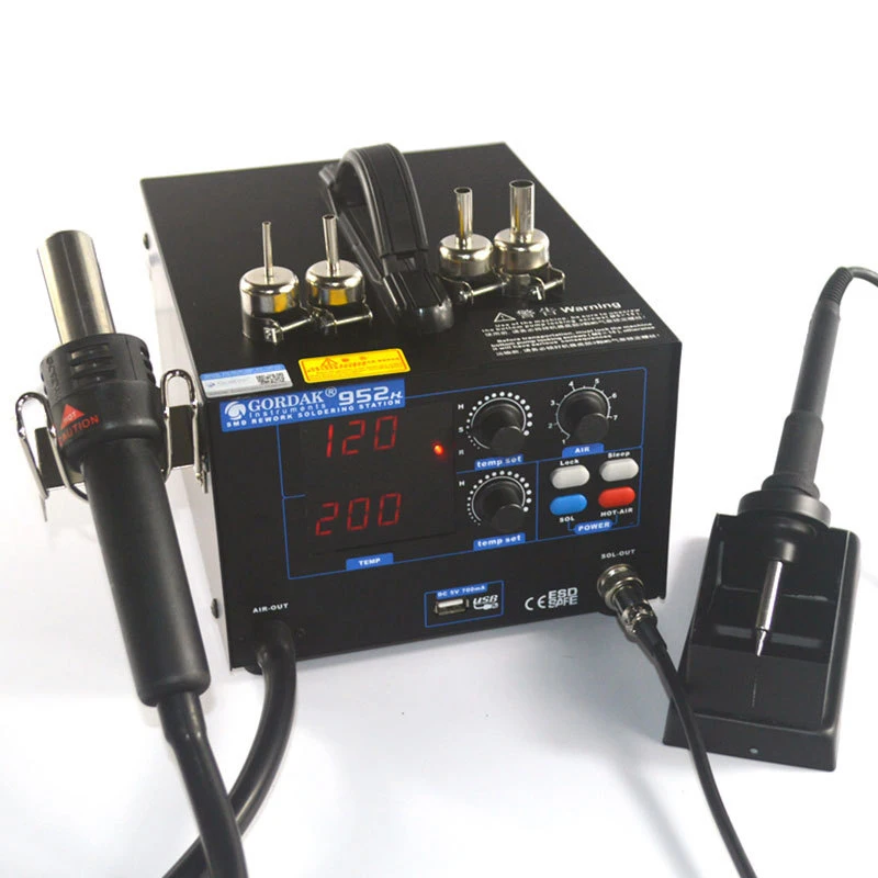 

952H Double Digital Display SMD Soldering Station 2 in 1 BGA Rework Welding Station With Hot Air Gun And Solder Iron