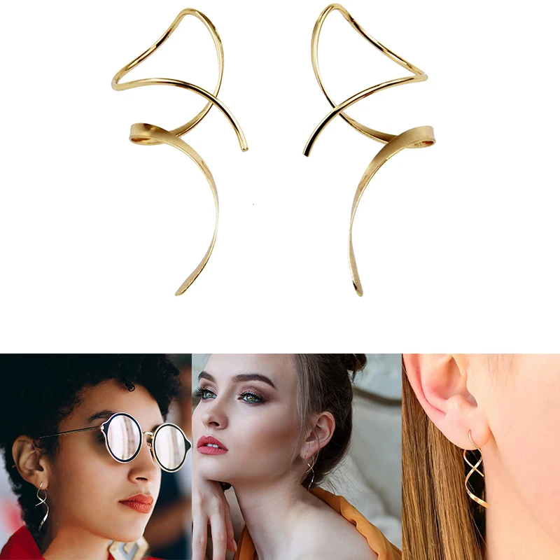 

Spiral Threader Earrings 14K Gold Hand Bent Dangle Earrings for Women Suitable Gift Giving Perfect for Birthday Party Christmas