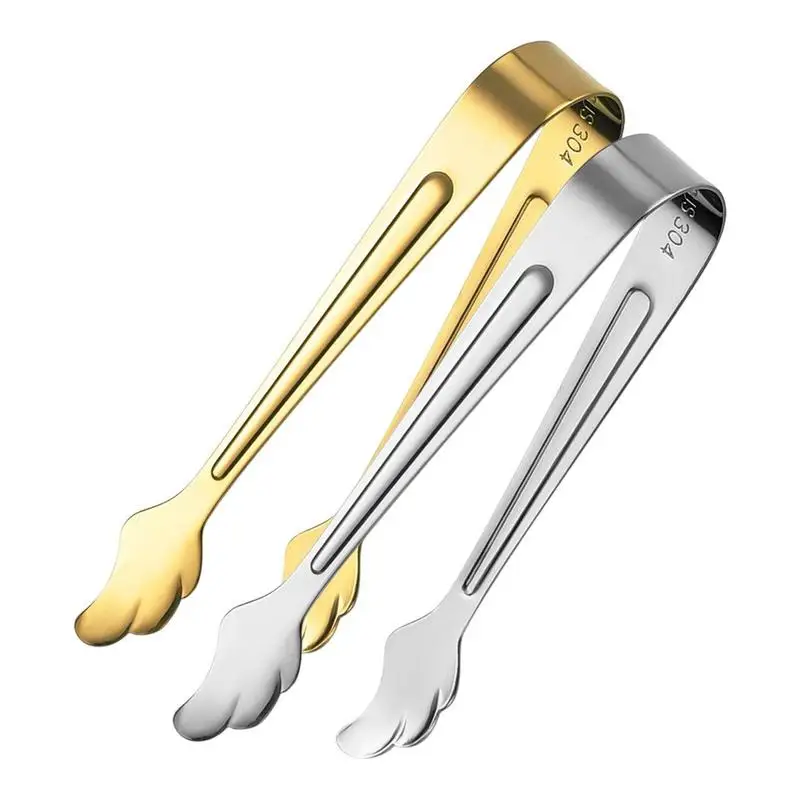 Stainless Steel Mini Tong Food Serving Clamp For Salad Ice Non-Stick Bread Meat Fruit Clamp food tongs