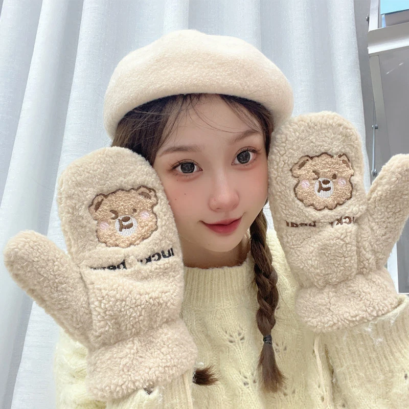 Winter Gloves Windproof Cute Winter Gloves Korean Style Korean Winter Gloves Women Gloves