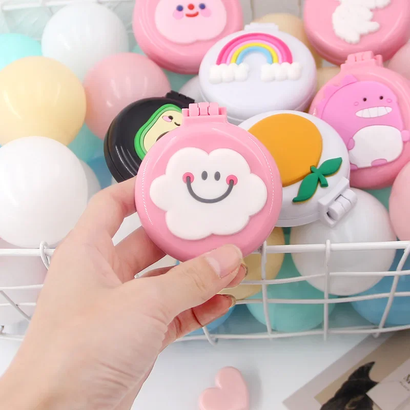 New Ins Korean Girls' Heart Portable Comb Portable Hyun Elegant Flower Air Cushion Comb Vanity Mirror Folding Baby Brushes