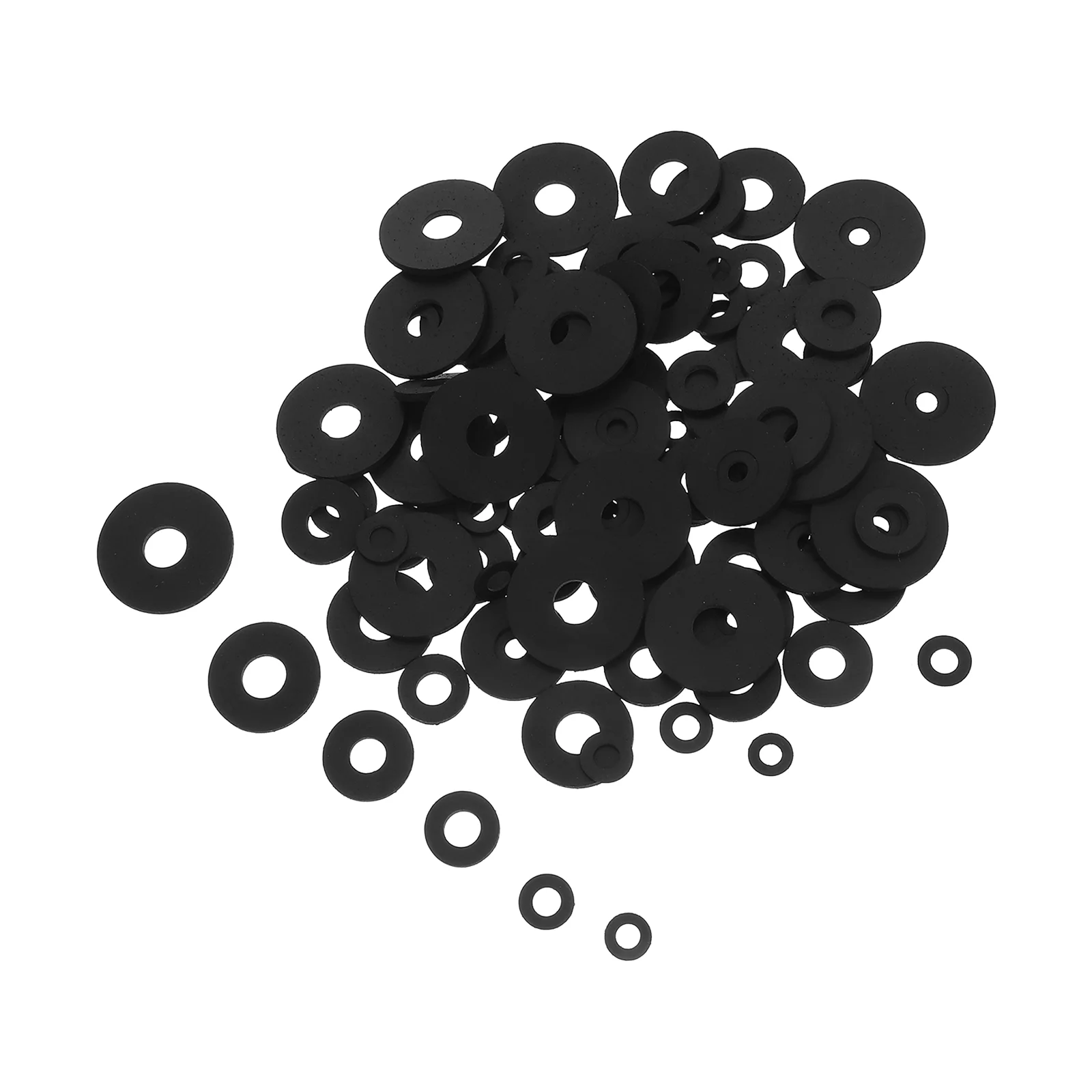 120 Pcs Rubber Gasket Assorted Washers Replacement Grommet Cushion Black for Screws