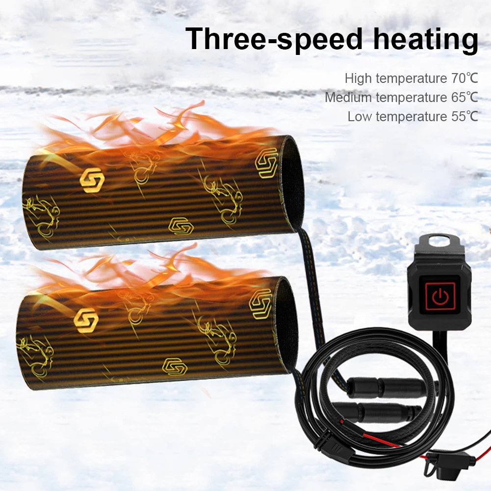 12V Motorcycles Heated Handles Grips Snowmobile ATV Handlebar Heater Warmer Kit For Snowmobile Heated Steering Wheel Universal