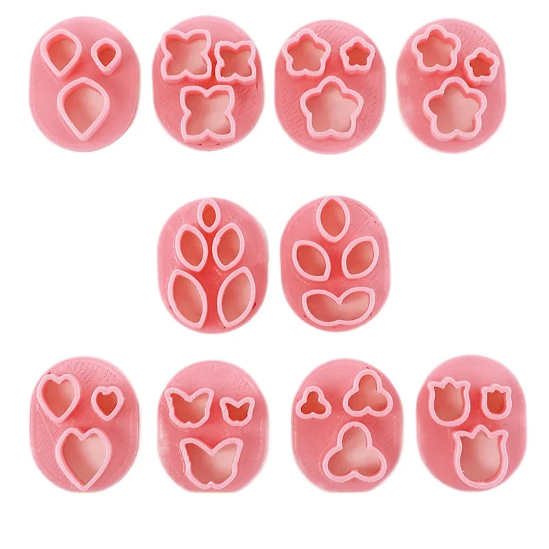 Flower Soft Clay Earring Molds Flower Combination Petals Leaves Polymer Clay Cutters Handmade Earrings Jewelry Making Tool 10pcs polymer clay tools clay sculpting tools clay craft tool silicone molds