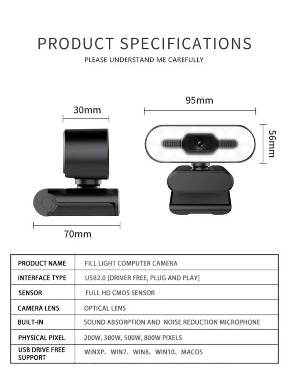 Full HD Auto Focus Webcam with Microphone for PC Laptop